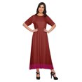 thumbnail image 1 of Moomaya A Line Cotton kurti For Women Pleated Long Designer Solid Anarkali Dress, 1 of 5