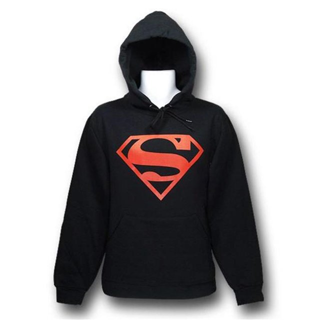 Superman hoodsupboyL Superboy Red Outline Mens Hoodie - Large