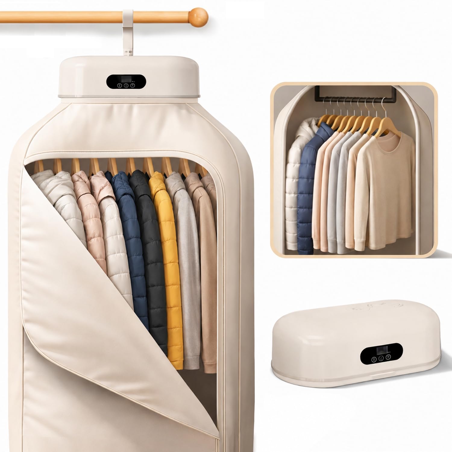 Portable Clothes Dryer, 700W Foldable Dryer for Clothes with Timer, No Assembly Required, Quiet Compact Dryer for Apartment, RV, Dorm, Travel & Small Spaces