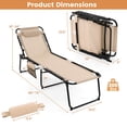 thumbnail image 2 of Costway Lot de 2 Chaises Longues Pliantes de Patio, Transats Portatifs avec Dossier Réglable, 2 of 8