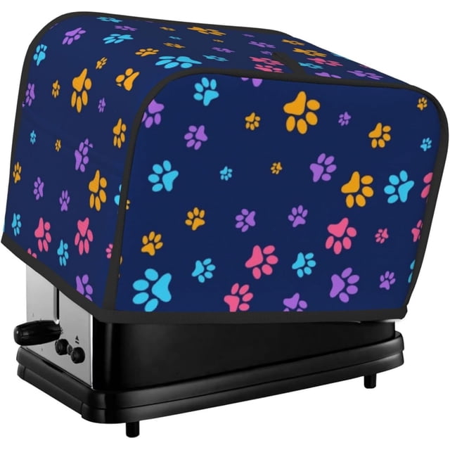 Toaster Cover 2 Slice Dog Paw Dustproof Bread Maker Cover Fingerprint Bakeware Protection Wide Slot Toaster Bag Reusable Kitchen Small Appliance Cover TC278
