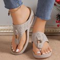 thumbnail image 5 of LSLJS Hollow Metal Circle Thick-soled Wedge Heel Flip-flops Women, Womens Flip Flops, 5 of 5