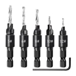 MesaSe 5Pcs/Set 1/4 pouces de jarret de contre-puce de forage Bit Power Tools Accessoires pour outil de travail du bois en métal plastique par perceuse