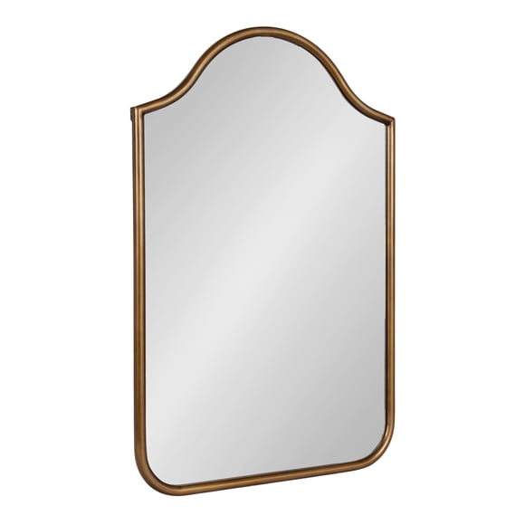 Kate and Laurel Fellows Scallop Arched Wall Mirror, 24 x 36, Antique Gold, Traditional Decorative Arch Mirror with Bold Curved Shape and Vintage Mirror Design