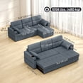 thumbnail image 3 of HOMCOM Sofa Bed, Pull Out Sleeper Couch with USB Ports, Chaise Storage, 3 of 10