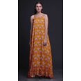 thumbnail image 4 of Bimba Robe de Nuit Orange à Feuilles Florales et Roses Imprimées pour Femmes Longue à Bretelles Spaghetti Robe Maxi Vêtement de Nuit Robe XX-Grand, 4 of 5
