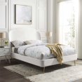thumbnail image 1 of Modway Mira Lit Plateforme Grand en Velours de Performance Rembourré, Blanc, 1 of 10