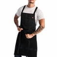 thumbnail image 1 of hedley & bennett Tablier Croisé - Tablier de Chef Croisé avec Poches - Toile 100 % Coton, 8oz - Caviar, 1 of 7