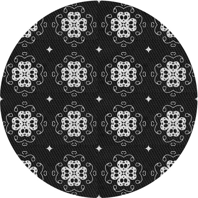 Ahgly Company Tapis de Zone Ronds d'Intérieur Lavables à la Machine, Transitionnels, Noir Nuit, 8 Pieds Rond