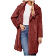 thumbnail image 2 of LSLJS Manteau Long Chaud en Fausse Fourrure pour Femmes, Veste d'Hiver à Col Rabattu, 2 of 5