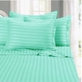 thumbnail image 3 of 800 Thread Count 100% Egyptian Cotton 4-Piece Bed Sheet Set (1 Flat, 1 Fitted Sheet, 2 Pillow Covers) 27 Inches Deep Pocket Size Stripe Pattern, 3 of 4