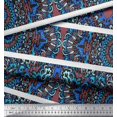 thumbnail image 2 of Soimoi Poly Georgette Fabric Stripe & Mandala Kaleidoscope Print Fabric by Yard 52 Inch Wide, 2 of 3