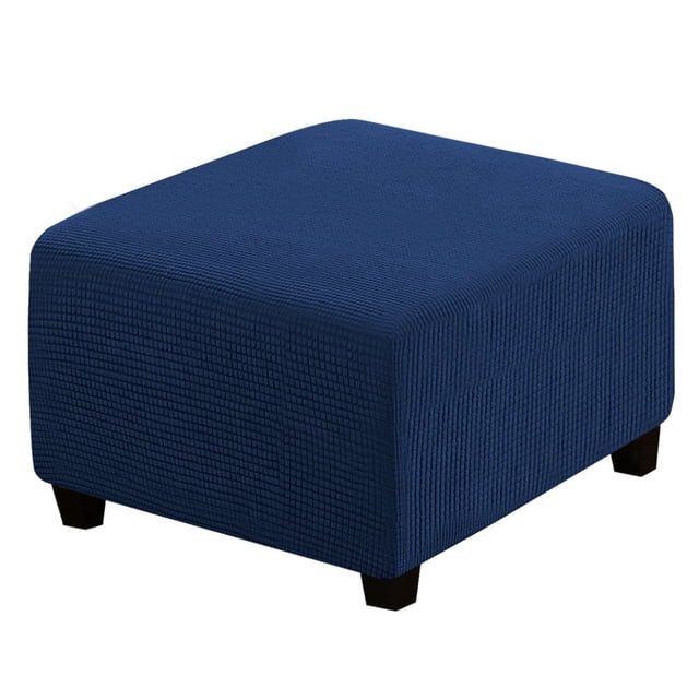 SUTENGDA Square Ottoman Cover Soft Stretch Jacquard Ottoman Slipcovers Waterproof Non Slip Footstool Protect With Elastic Bottom Machine Washable-Primary color