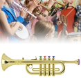 thumbnail image 2 of Birthday Present Kid Trumpet, Children Trumpet, Wind Instrument Golden Plastic Teaching Supplies For Stage Performances, 2 of 8