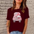 thumbnail image 1 of Meichang T-Shirts de la Saint-Valentin pour Femmes, T-Shirt Graphique Cœur d'Amour, Manches Courtes, Col Rond, Décontracté, Blouses, Joyeuse Saint-Valentin, 1 of 5