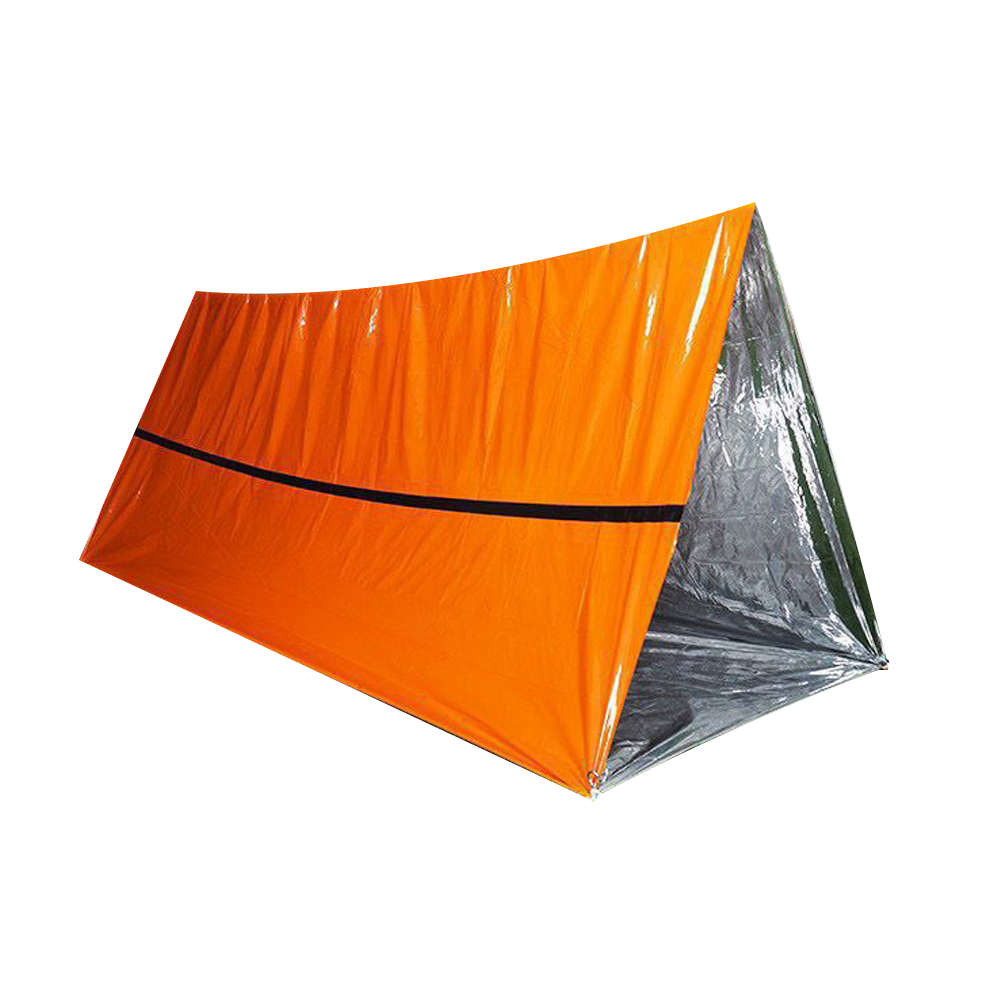 Emergency Outdoor Tube Tent Survival Tube Tent Sleeping Bag Shelter for Camping Hiking Survival (Orange)