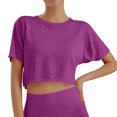 thumbnail image 2 of Crop Tops For Girls Short Sleeve Shirt Girls Summer Tops Neck Slim Fit Tops Basic Tee, 2 of 4