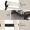 thumbnail image 2 of SIBEDS Bed Frame with Bookcase Storage Headboard and 2 Drawers Linen Gray Upholstered Tufted Wingback Beds, Full, 2 of 9