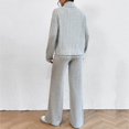 thumbnail image 5 of Kcodviy Women's Two Piece Knit Two Cutes Suit Matching Outfits High Neck Womens Pant Rompers and Jumpsuits Slit Hem Tee and Womens Summer Work Suits Pants Tracksuit Sets, 5 of 5