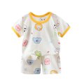 thumbnail image 2 of Qertyioot Mode Filles T-Shirts Décontractés à Manches Courtes Col Rond Col Bouton Ensembles de Shorts Imprimés Aubaines, 2 of 3