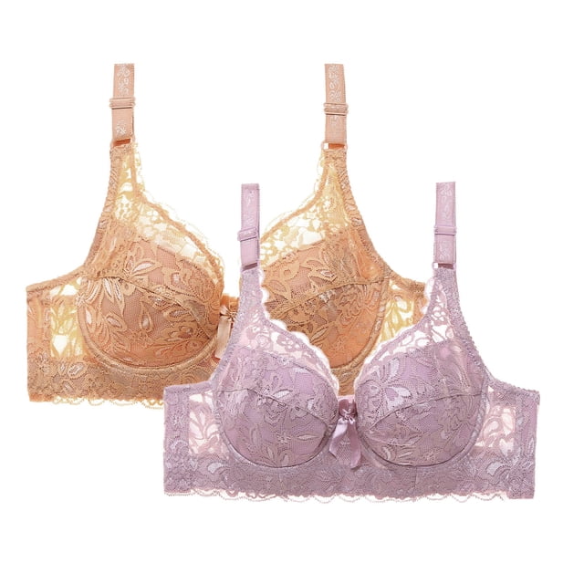 VEKDONE 2PC Women Leopard-Print Front Buckles Underwear No Steel Close Bra Gray XXXXL