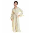 thumbnail image 1 of Hiiyo Big Girls Long Sleeve V-Neck Kaftan Maxi Dress Abaya Robe, 1 of 5
