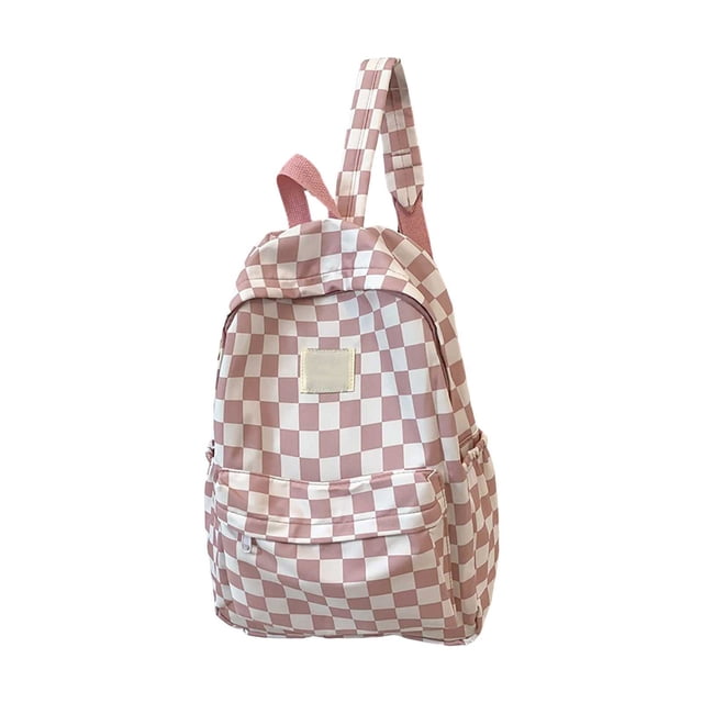Btomtd Checkerboard Backpack Red Plaid School Bag Korean Style Backpack Casual School Backpack For Trendy Backpack Lightweight School Backpack Cute