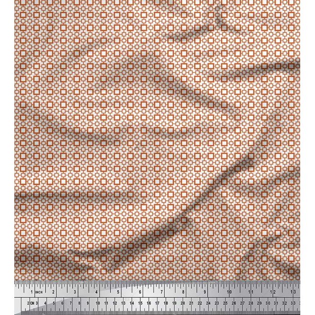 Soimoi Moss Georgette Fabric Geometric Small Fabric Prints by Yard 42 Inch Wide