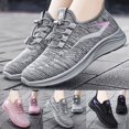 thumbnail image 1 of Espadrilles Femmes Mode Été Automne Dames Plates Légères en Maille Respirante Élastique Chaussures de Course Femmes Rose 39, 1 of 7