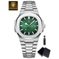 thumbnail image 1 of POEDAGAR Montres-Bracelets d'Affaires Étanches Lumineuses Date Acier Inoxydable Quartz Carré Montre Homme, 1 of 11