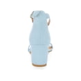 thumbnail image 2 of BLISSFUL STEP Women's Shoes Open Toe Mid Block Heel Ankle Strap Faux Suede Sandals Sky Blue 7.5, 2 of 7