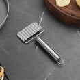 thumbnail image 3 of XIPYYKM 2Pcs Large Crinkle Cutter French Fry Cutter, Large Crinkle Potato Slicer Wavy Chopper, Stainless Steel Wavy Slicer Crinkle Cutting Chopping Tools with Handle for Carrot Vegetable, 3 of 5