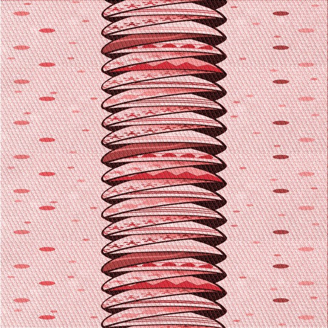 Ahgly Company Machine Washable Indoor Square Transitional Red Area Rugs, 4' Square