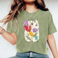 thumbnail image 4 of RKSTN Hauts d'Été pour Femmes 2024 Décontractés Coupe Ample Polyvalents T-Shirts Graphiques Mode à Imprimé Floral Respirants Manches Courtes Col Rond T-shirt Blouses, Cadeaux de la Fête des Mères, 4 of 5