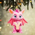 thumbnail image 1 of Fridja Personalized Dinosaur Christmas Ornament 26 Letters Hanging Pendant Ornaments 2024 Plastic Initial Monogram Xmas Tree Decorations with Hanging Rope Unique Customized Fun Gift for Kids, 1 of 3