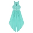 thumbnail image 3 of zdhoor Combinaison-Robe à Volants pour Filles, Paillettes Dentelle, Robe de Demoiselle d'Honneur pour Mariage et Fête, Dos Nu, Tenue de Danse Scintillante, Vert Menthe 6, 3 of 6