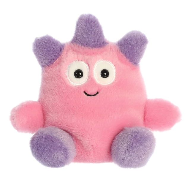 Aurora Palm Pals - Pip Monster Jouet en Peluche de 5 Pouces Présentant un Corps Rose et Duveteux avec des accents Violets sur Ses Mains, Ses Pieds et Trois Pointes Douces sur Sa Tête. Conçu avec de Grands Yeux Expressifs et un Sourire Joyeux, Ce Jouet en Peluche Est Fait de Matériaux de Haute Qualité et Rempli de Granules de Haricot pour la Stabilité. Convient à Tous les Âges.