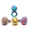 thumbnail image 2 of Global Crafts Handmade Felt Easter Egg Napkin Rings Set from Nepal, 4-Pack, Pastel Easter Eggs, 2 of 4
