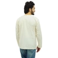 thumbnail image 4 of Atasi Kurta Court Blanc Cassé pour Homme, Col Rond Goutte d'Eau, Chemise en Coton - Moyen, 4 of 7