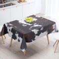 thumbnail image 1 of Cow Print Tablecloth, Cow Hide Pattern with Spots Farm Life with Cattle Camouflage Animal Skin, Rectangular Table Cover for Dining Room Kitchen Decor, 60"x120" Black, 1 of 5