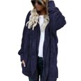 thumbnail image 1 of Innerwin Manteau à Capuche pour Femmes, Veste d'Hiver Chaude à Manches Longues, Bleu 4TG, 1 of 6