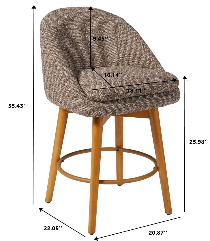 Better Homes & Gardens Mira Counter Stool 2 Pack, Truffelbrún en Ljocht Honey