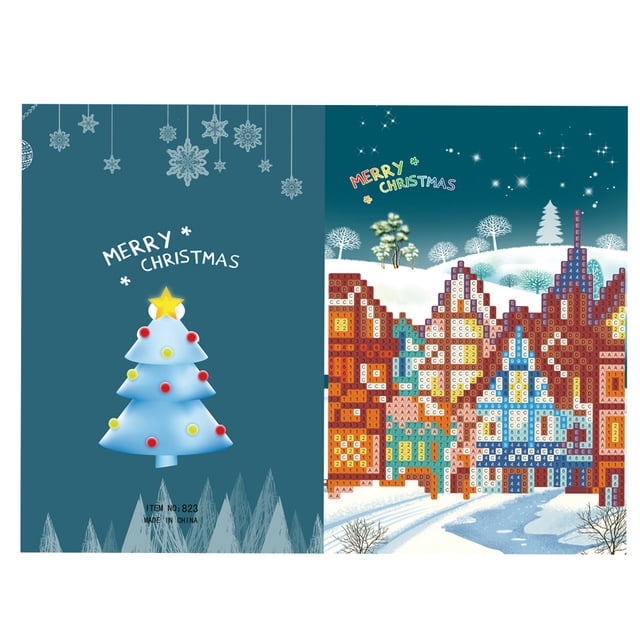 Merry Christmas Cards DIY Handmade Cards Round Drill Greeting Cards