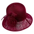 thumbnail image 1 of TIEVOSA Chapeau de Vacances pour Femmes Visière de Plage Soleil Été (Rouge), 1 of 3
