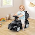 thumbnail image 2 of Costway 3-in-1 Ride on Push Car with Adjustable Canopy & Steering Push Bar Black, 2 of 10