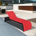 thumbnail image 4 of Costway Chaise Longue Inclinable en Rotin pour Patio, Dossier Réglable, Coussinée, Jardin, Rouge, 4 of 10
