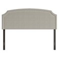 thumbnail image 4 of Cora Upholstered Clipped-corner Headboard w/ Nailhead Trim Warm Grey Queen, 4 of 10