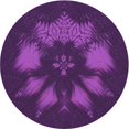 thumbnail image 1 of Ahgly Tapis Rond Lavable en Machine Intérieur Transitionnel Orchidée Foncée Violet, 3 Pieds Rond, 1 of 7