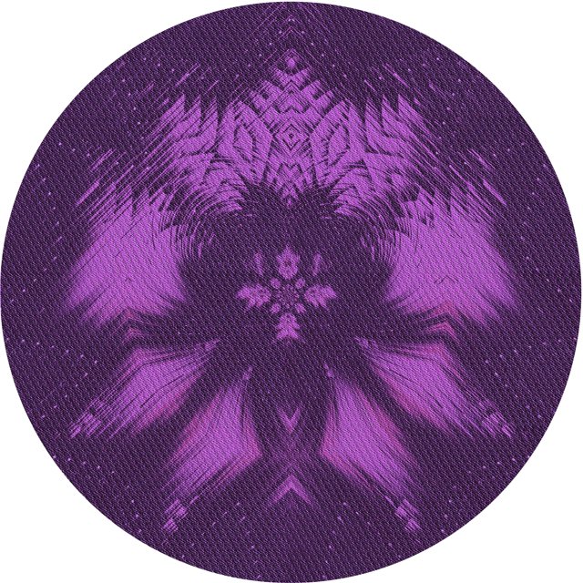 Ahgly Tapis Rond Lavable en Machine Intérieur Transitionnel Orchidée Foncée Violet, 3 Pieds Rond