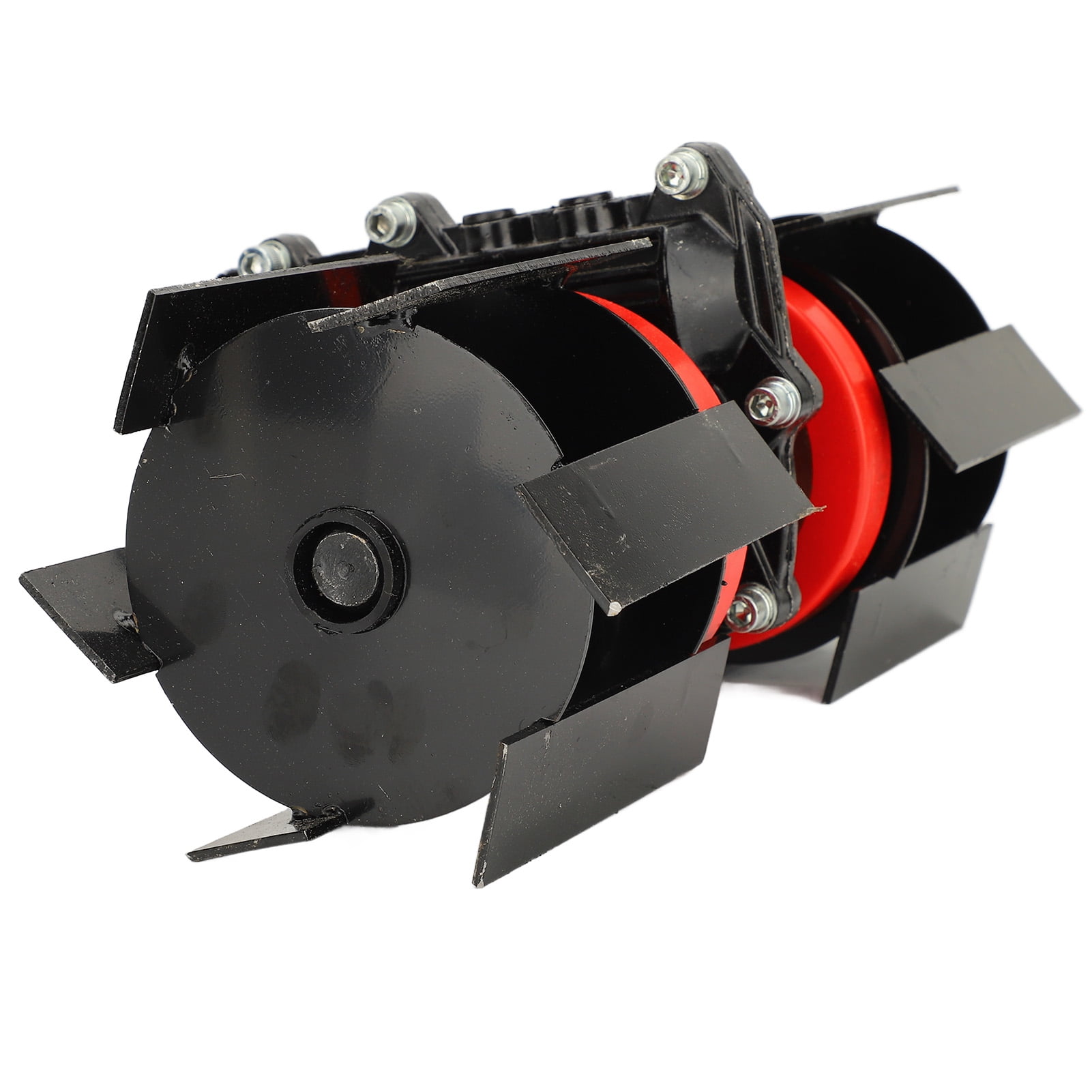 Universal Lawnmower Weeding Wheel Attachment, 10cm Weeding Wheel Gardening  Tiller 9 Teeth Aluminum Iron Deep Plowing Wheel for Grass Mower Tiller Scarifier Accessory